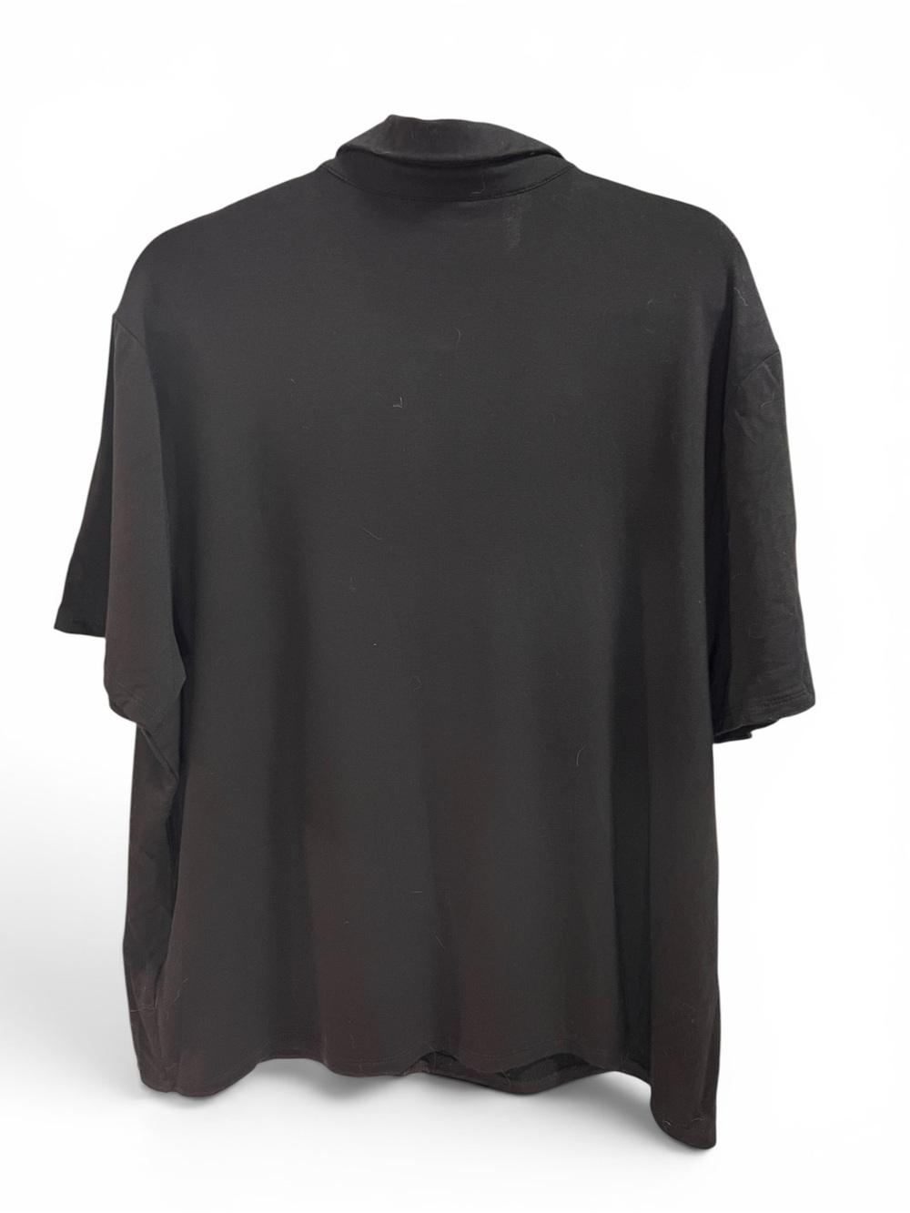 ☀️Twik Simons Soft Jersey Button Front Shirt Size XL Black Collared ECOVERO Top - Picture 4 of 9